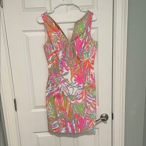 Lilly Pulitzer Pink and Green Mini Dress